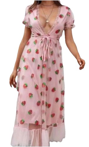 Strawberry maxi dress - maxi,