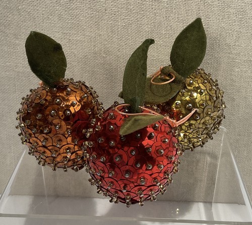 Vtg beaded sequin faux fruit - vtg,